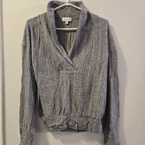 Evereve Gray Women's Long Sleeve Sweater V Neck Size M